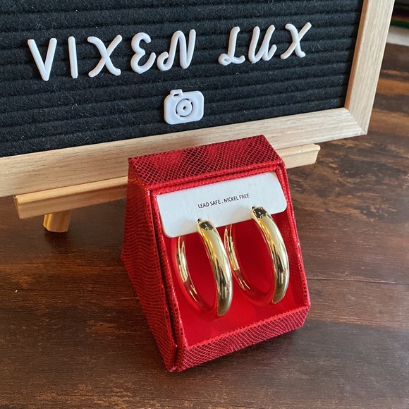 House of Harlow Gold Plated Hoops - Picture 3 of 5